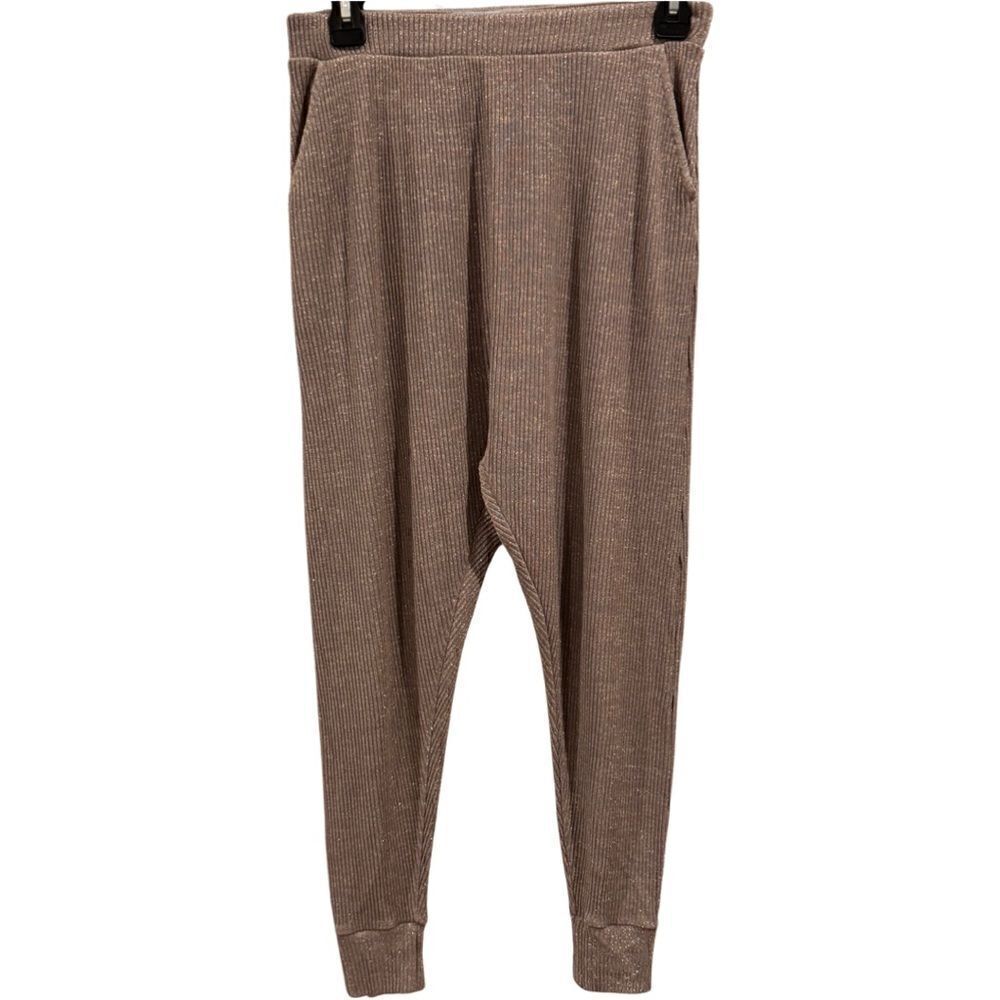 Spiritual Gangster metallic Harem Ribbed straight leg pants S